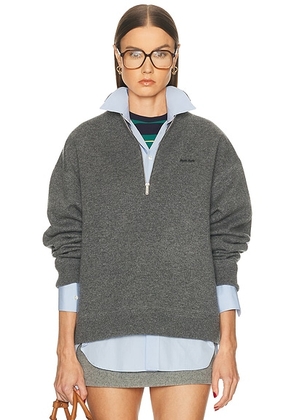 Miu Miu Cashmere F.12 Half Zip Sweater in Ardesia - Grey. Size 36 (also in ).