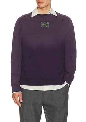 Needles Deconstructed Sweatshirt in Purple - Purple. Size L (also in M, S, XL/1X).