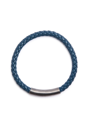 Tateossian Charles Woven Leather Bracelet - Blue - M