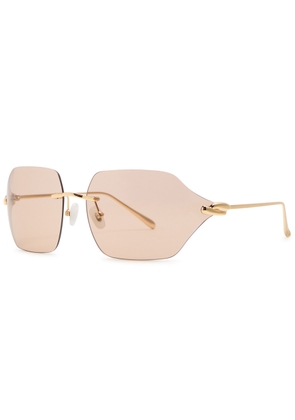 For Art's Sake Serpent II 18kt Gold-plated Wrap-around Sunglasses - One Size
