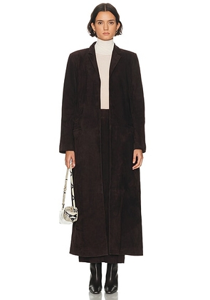 St. Agni Suede Tailored Coat in Coffee - Chocolate. Size L (also in S).