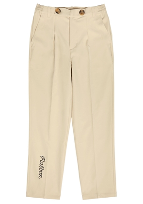 Malbon Oliver Logo-embroidered Stretch-crepe Trousers - Khaki - S