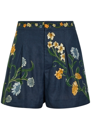 Agua BY Agua Bendita Maratea Floral Linen Shorts - Multicoloured - XS (UK6)