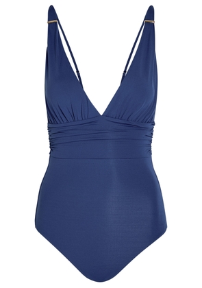 Melissa Odabash Panarea Plunge V-neck Swimsuit - Navy - 42 (UK10 / S)