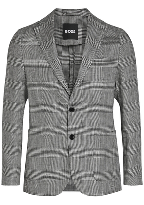 Boss Hanry Checked Cotton and Linen-wool Blazer - Grey - 52 (IT52 / XL)