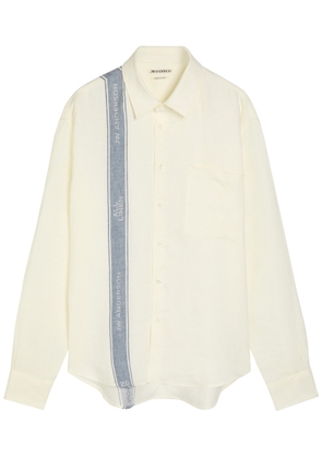JW Anderson Logo Linen Shirt - Off White - 52 (IT52 / XL)