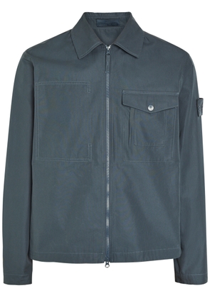 Stone Island Ghost Logo Cotton-poplin Overshirt - Blue - S