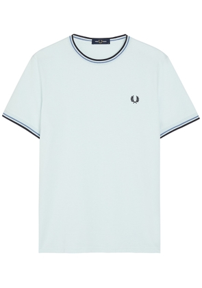 Fred Perry Logo-embroidered Cotton T-shirt - Light Blue - S
