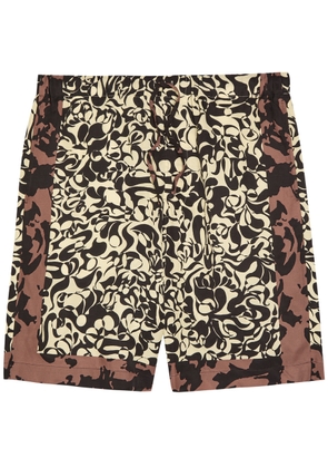 Dries Van Noten Piperi Printed Satin Shorts - Black - 52 (W36 / XL)