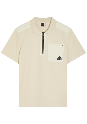Moose Knuckles Dalon Panelled Piqué Cotton Polo Shirt - Cream - S