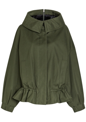 Dries Van Noten Villas Hooded Cotton Jacket - Dark Green - M (UK12 / M)