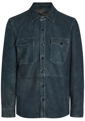 Paige Peyman Suede Overshirt - Navy - S