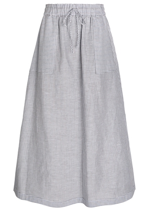 MM Sumero Striped Linen-blend Midi Skirt - Blue - 14 (UK14 / L)