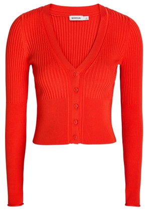 Jonathan Simkhai Ailany Ribbed Stretch-knit Cardigan - Red - L (UK14 / L)