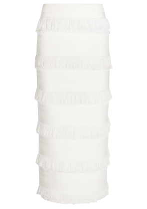 Jonathan Simkhai Lula Fringed Knit Midi Skirt - Ivory - XS (UK6 / XS)