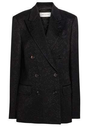 Dries Van Noten Barrysta Floral-jacquard Double-breasted Blazer - Black - 40 (UK12 / M)