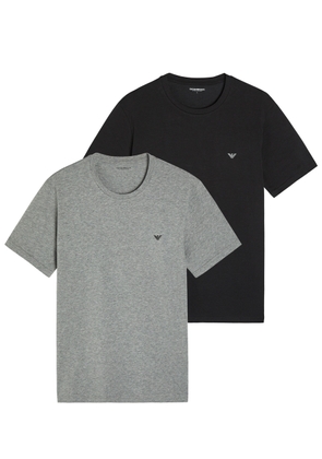 Emporio Armani Logo Crew-neck Stretch-cotton T-shirt - set of two - Multicoloured - L
