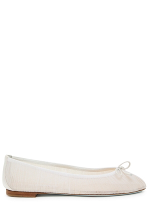 Aquazzura Voile Mesh and Satin Ballet Flats - White - 39 (IT39 / UK6)