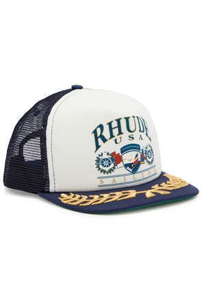 Rhude Usa Sailing Icon Embroidered Cotton and Mesh cap - Navy - One Size