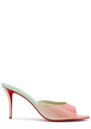 Christian Louboutin Miss Z 80 Patent Leather Mules - Metallic Silver - 38 (IT38 / UK5)