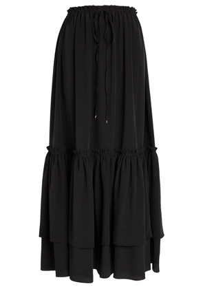 Chloe Ruffled Tiered Silk-chiffon Midi Skirt - Black - 36 (UK8 / S)