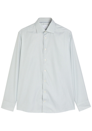 Eton Houndstooth Cotton-twill Shirt - Light Green - 43 (C17 / XL)