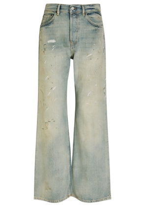 Acne Studios 2021F Paint-splatter Wide-leg Jeans - Light Blue - 24 (W24 / UK6 / XS)