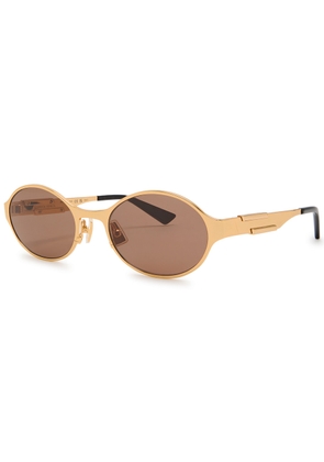 Bottega Veneta Oval-frame Sunglasses - Gold - One Size