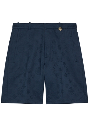 Casablanca Monogram Cotton Shorts - Navy - S