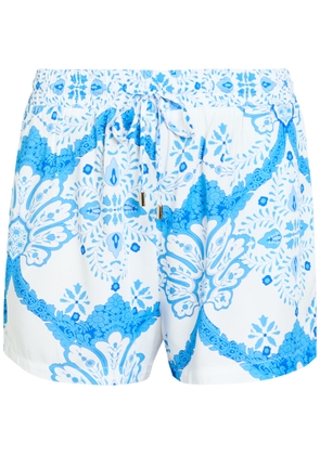 Melissa Odabash Annie Printed Woven Shorts - Blue And White - S (UK8-10 / S)