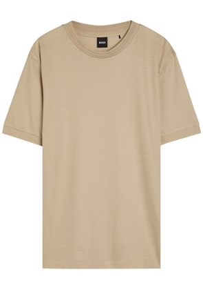 Boss Thompson Fine-knit Cotton-blend T-shirt - Beige - L