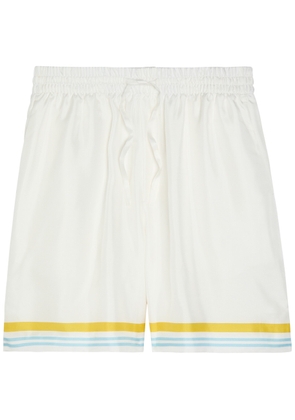 Casablanca Striped-trim Silk-twill Shorts - White - L
