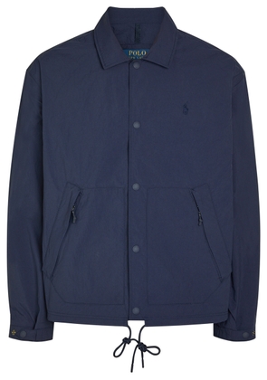 Polo Ralph Lauren Logo-embroidered Crinkled Shell Windbreaker Jacket - Navy - S