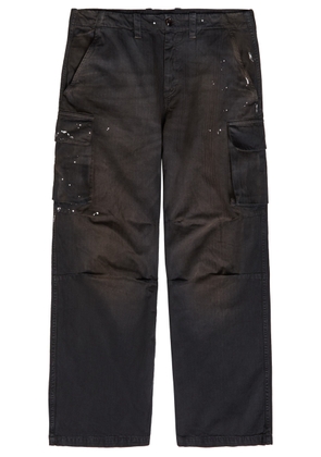 Our Legacy Mount Paint-splatter Cotton Cargo Trousers - Black - M