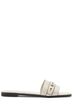 Tory Burch Romy Leather Sliders - White - 40 (IT40/ UK7)