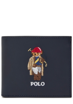 Polo Ralph Lauren Polo Bear Embroidered Leather Wallet - Navy - One Size