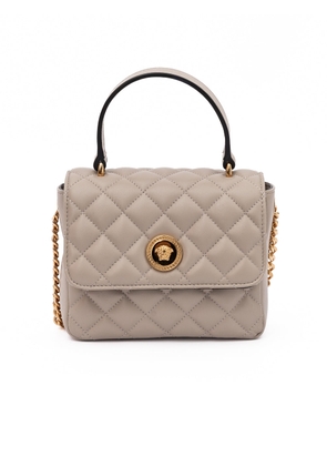 Versace Taupe Quilted Leather Handbag