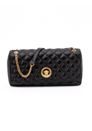 Versace Black Quilted Leather Shoulder Strap Bag