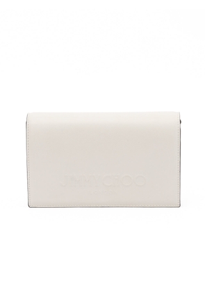Jimmy Choo White Avenue Leather Shoulder Strap Bag