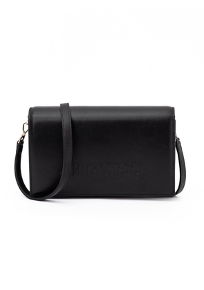 Jimmy Choo Black Avenue Leather Shoulder Strap Bag