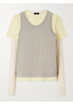 WARDROBE.NYC - Layered Cotton-jersey T-shirt - Multi - xx small,x small,small,medium,large,x large