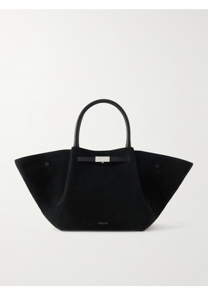 DeMellier - Midi New York Leather-trimmed Suede Tote - Black - One size