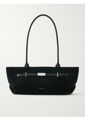 DeMellier - New York Leather-trimmed Suede Shoulder Bag - Black - One size