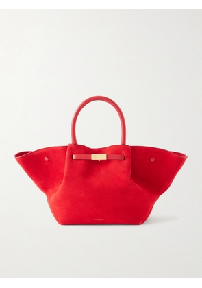 DeMellier - Midi New York Leather-trimmed Suede Tote - Red - One size