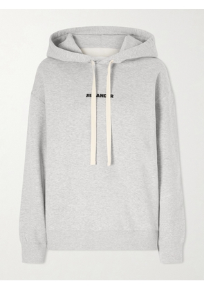Jil Sander - Printed Cotton-jersey Hoodie - Gray - x small,small,medium,large,x large