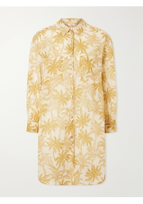 Eres - Exotisme Printed Cotton-voile Shirt - Yellow - small,medium,large