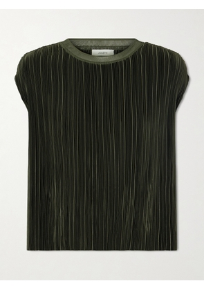 Joseph - Cedre Plissé Satin Blouse - Green - FR 34,FR 36,FR 38,FR 40,FR 42,FR 44