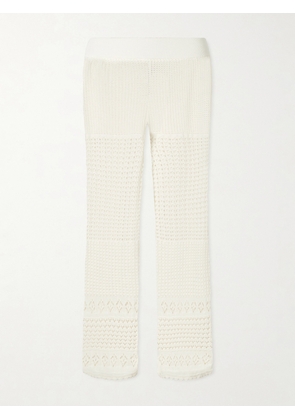 Eres - Embleme Crochet-knit Straight-leg Pants - Ecru - FR 36,FR 38,FR 40,FR 42