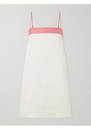 STAUD - Laura Two-tone Linen Mini Dress - Neutrals - x small,small,medium,large,x large