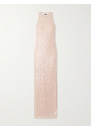 STAUD - Bree Sequined Tulle Halterneck Midi Dress - Brown - US0,US2,US4,US6,US8,US10,US12